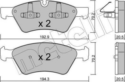 METELLI 22-0670-0 комплект тормозных колодок, дисковый тормоз на MERCEDES-BENZ M-CLASS (W164)