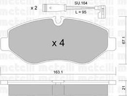 METELLI 22-0671-0K комплект тормозных колодок, дисковый тормоз на MERCEDES-BENZ VIANO (W639)