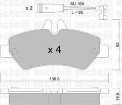 METELLI 22-0672-0K комплект тормозных колодок, дисковый тормоз на MERCEDES-BENZ SPRINTER 3,5-t c бортовой платформой/ходовая часть (906)