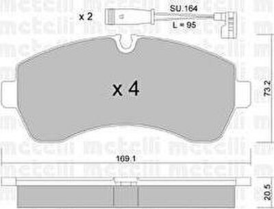 METELLI 22-0673-0K комплект тормозных колодок, дисковый тормоз на MERCEDES-BENZ SPRINTER 5-t c бортовой платформой/ходовая часть (906)