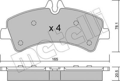 METELLI 22-0674-0 комплект тормозных колодок, дисковый тормоз на MERCEDES-BENZ SPRINTER 5-t c бортовой платформой/ходовая часть (906)