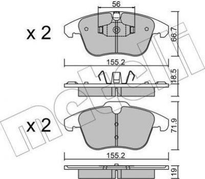 METELLI 22-0675-3 комплект тормозных колодок, дисковый тормоз на PEUGEOT 5008