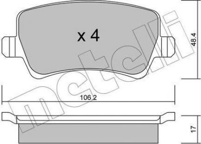 METELLI 22-0676-0 комплект тормозных колодок, дисковый тормоз на VOLVO S80 II (AS)