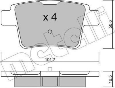 METELLI 22-0677-0 комплект тормозных колодок, дисковый тормоз на JAGUAR X-TYPE (CF1)