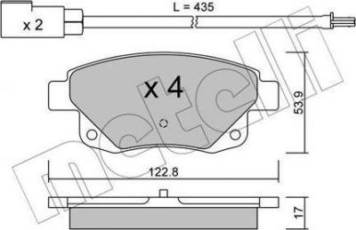 METELLI 22-0681-0 комплект тормозных колодок, дисковый тормоз на FORD TRANSIT c бортовой платформой/ходовая часть