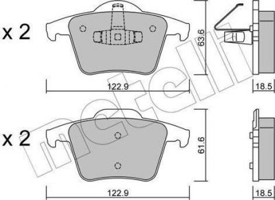 METELLI 22-0688-0 комплект тормозных колодок, дисковый тормоз на VOLVO XC90 I