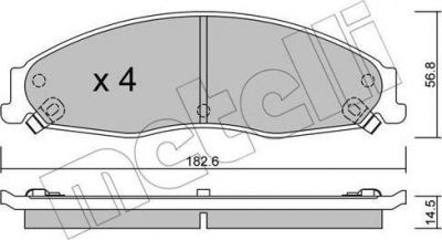 METELLI 22-0698-0 комплект тормозных колодок, дисковый тормоз на CADILLAC CTS