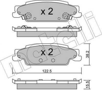 METELLI 22-0700-0 комплект тормозных колодок, дисковый тормоз на CADILLAC CTS