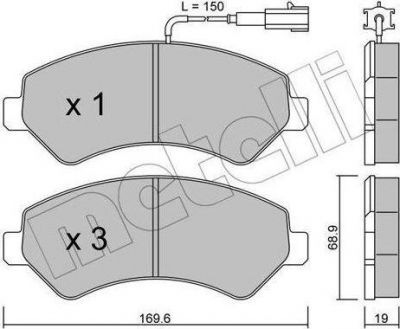 METELLI 22-0709-0 комплект тормозных колодок, дисковый тормоз на FIAT DUCATO c бортовой платформой/ходовая часть (250, 290)