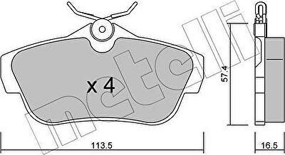 METELLI 22-0712-0 комплект тормозных колодок, дисковый тормоз на PEUGEOT EXPERT Tepee (VF3V_)