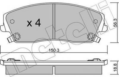 METELLI 22-0716-0 комплект тормозных колодок, дисковый тормоз на CHRYSLER 300 C (LX)