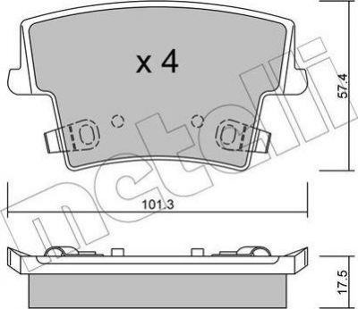 METELLI 22-0718-0 комплект тормозных колодок, дисковый тормоз на CHRYSLER 300 C (LX)