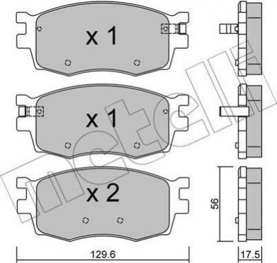 METELLI 22-0724-0 комплект тормозных колодок, дисковый тормоз на HYUNDAI i20 (PB, PBT)