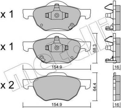 METELLI 22-0730-0 комплект тормозных колодок, дисковый тормоз на HONDA ACCORD VII Tourer (CM)