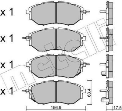 METELLI 22-0763-0 комплект тормозных колодок, дисковый тормоз на SUBARU FORESTER (SJ)