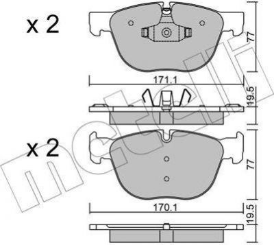 METELLI 22-0770-0 комплект тормозных колодок, дисковый тормоз на X6 (E71, E72)