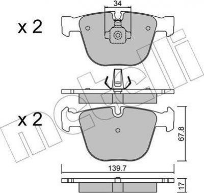 METELLI 22-0773-0 Комплект тормозных колодок, диско