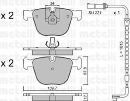 METELLI 22-0773-3K комплект тормозных колодок, дисковый тормоз на X6 (E71, E72)