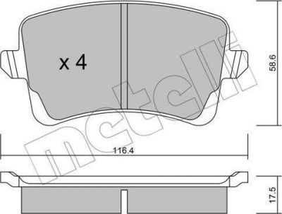 METELLI 22-0776-0 комплект тормозных колодок, дисковый тормоз на AUDI A4 Allroad (8KH, B8)