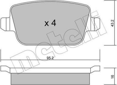 METELLI 22-0780-0 комплект тормозных колодок, дисковый тормоз на FORD MONDEO IV седан (BA7)