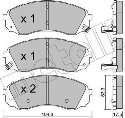 METELLI 22-0785-0 комплект тормозных колодок, дисковый тормоз на HYUNDAI H-1 Cargo (TQ)