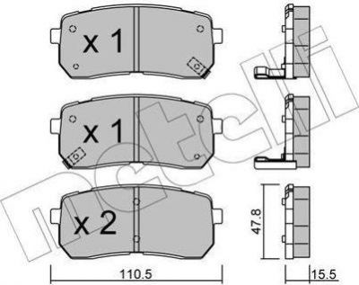 METELLI 22-0786-0 комплект тормозных колодок, дисковый тормоз на HYUNDAI H-1 Cargo (TQ)