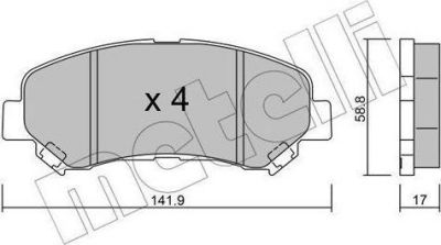 METELLI 22-0792-0 Комплект тормозных колодок, диско