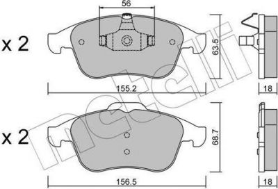 METELLI 22-0803-1 комплект тормозных колодок, дисковый тормоз на OPEL VIVARO c бортовой платформой/ходовая часть (E7)