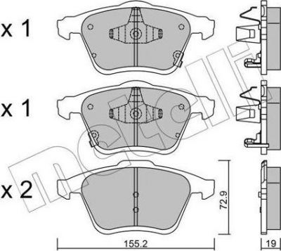 METELLI 22-0805-0 комплект тормозных колодок, дисковый тормоз на MAZDA 6 (GG)