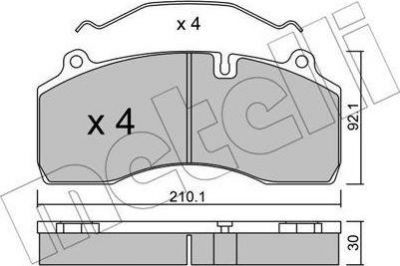 METELLI 22-0807-0 комплект тормозных колодок, дисковый тормоз на RENAULT TRUCKS Midlum