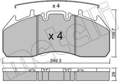 METELLI 22-0809-0 комплект тормозных колодок, дисковый тормоз на RENAULT TRUCKS Premium 2