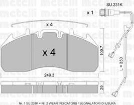 METELLI 22-0809-0K комплект тормозных колодок, дисковый тормоз на RENAULT TRUCKS Premium 2