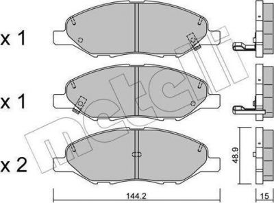 METELLI 22-0811-0 комплект тормозных колодок, дисковый тормоз на NISSAN TIIDA седан (SC11X)