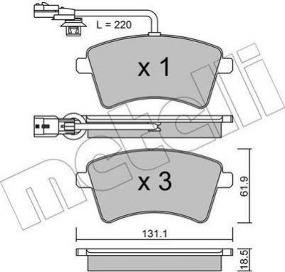 METELLI 22-0812-1 комплект тормозных колодок, дисковый тормоз на RENAULT KANGOO Express (FW0/1_)