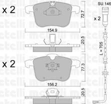 METELLI 22-0813-0K комплект тормозных колодок, дисковый тормоз на OPEL VECTRA C универсал