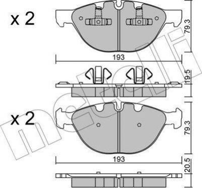 METELLI 22-0823-0 комплект тормозных колодок, дисковый тормоз на X6 (E71, E72)