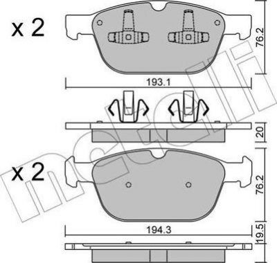 METELLI 22-0834-0 комплект тормозных колодок, дисковый тормоз на VOLVO XC60