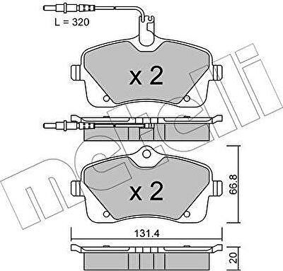 METELLI 22-0853-0 комплект тормозных колодок, дисковый тормоз на PEUGEOT 407 (6D_)