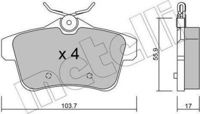 METELLI 22-0855-0 комплект тормозных колодок, дисковый тормоз на PEUGEOT 5008