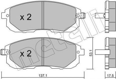 METELLI 22-0876-1 комплект тормозных колодок, дисковый тормоз на NISSAN JUKE (F15)