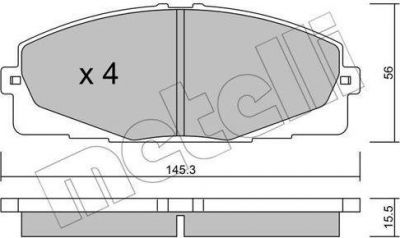 METELLI 22-0883-0 комплект тормозных колодок, дисковый тормоз на TOYOTA HIACE / COMMUTER V (TRH2_, KDH2_)