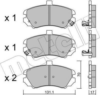 METELLI 22-0884-0 комплект тормозных колодок, дисковый тормоз на HYUNDAI ELANTRA (XD)