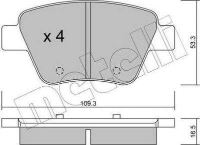 METELLI 22-0889-0 комплект тормозных колодок, дисковый тормоз на SKODA OCTAVIA (1Z3)