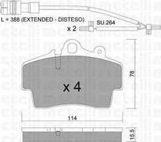 METELLI 22-0891-1K комплект тормозных колодок, дисковый тормоз на PORSCHE BOXSTER (987)