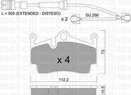 METELLI 22-0894-0K комплект тормозных колодок, дисковый тормоз на PORSCHE BOXSTER (987)