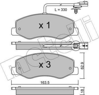 METELLI 22-0900-0 комплект тормозных колодок, дисковый тормоз на OPEL MOVANO B фургон