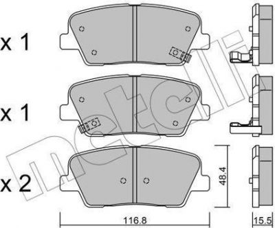 METELLI 22-0901-0 комплект тормозных колодок, дисковый тормоз на KIA SORENTO II (XM)