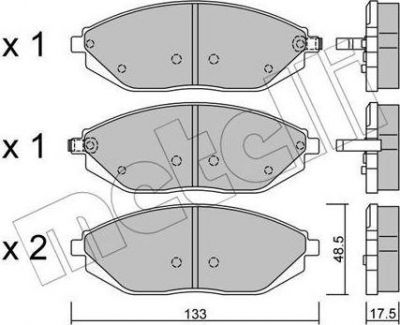 METELLI 22-0908-0 комплект тормозных колодок, дисковый тормоз на CHEVROLET SPARK (M300)