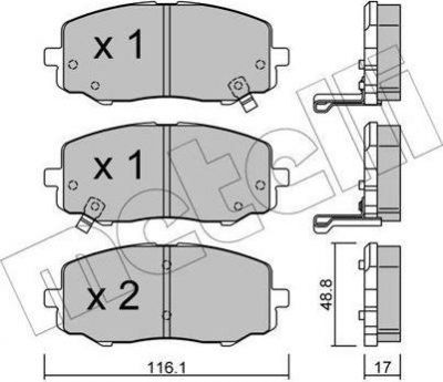 METELLI 22-0912-0 комплект тормозных колодок, дисковый тормоз на HYUNDAI i20 (PB, PBT)