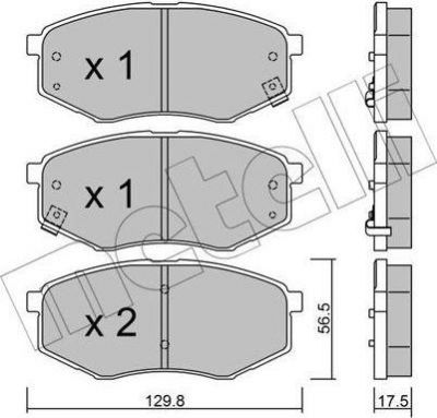 METELLI 22-0942-0 комплект тормозных колодок, дисковый тормоз на HYUNDAI ix20 (JC)